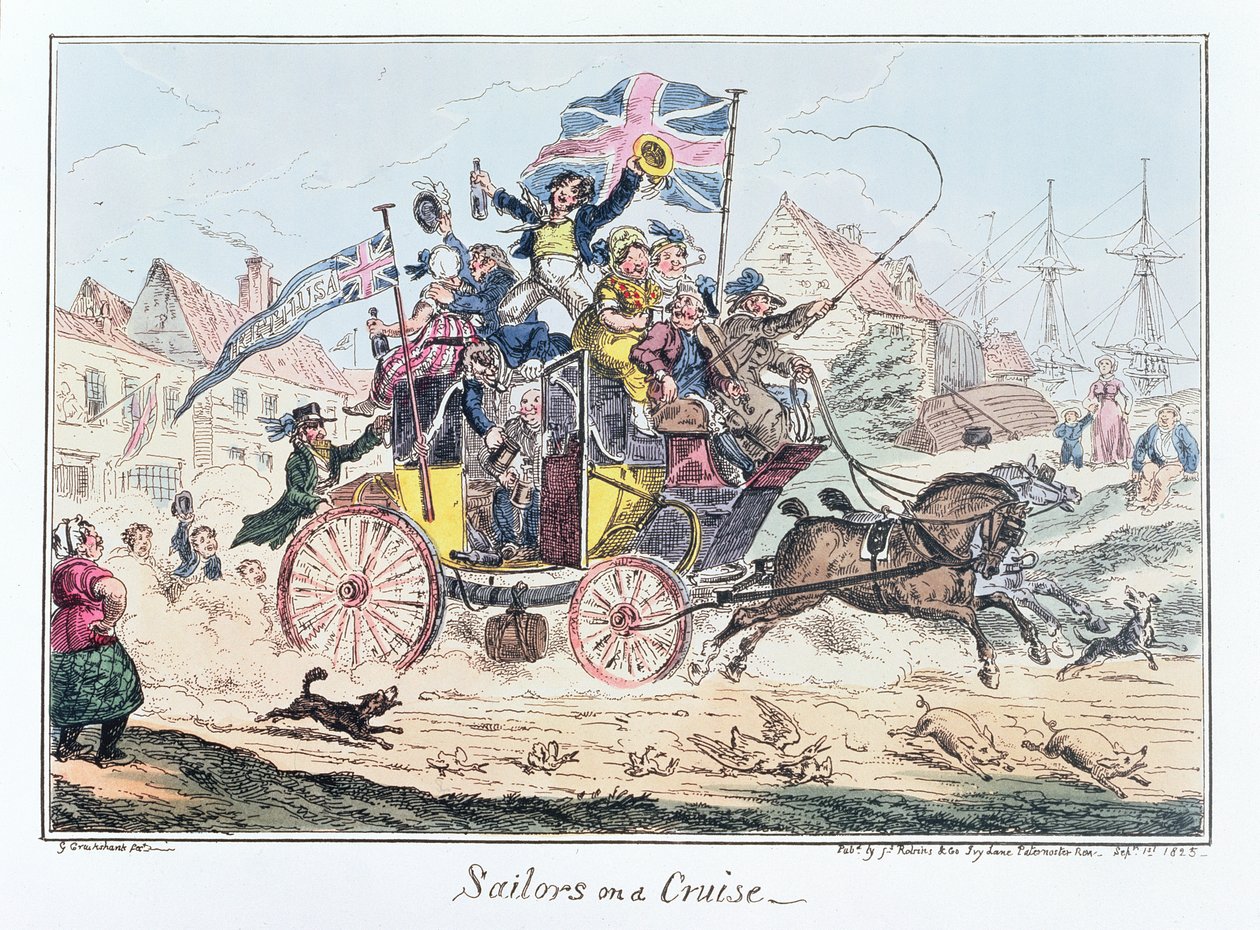 Marinai in crociera, pubblicato da James Robins, 1 settembre 1825 da George Cruikshank
