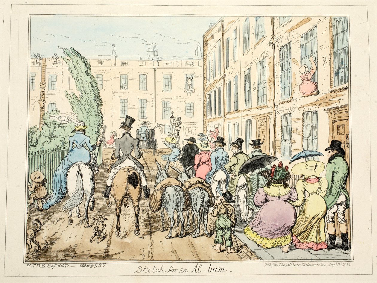 Schizzo per un album, pub. 1835 (incisione colorata a mano) da George Cruikshank