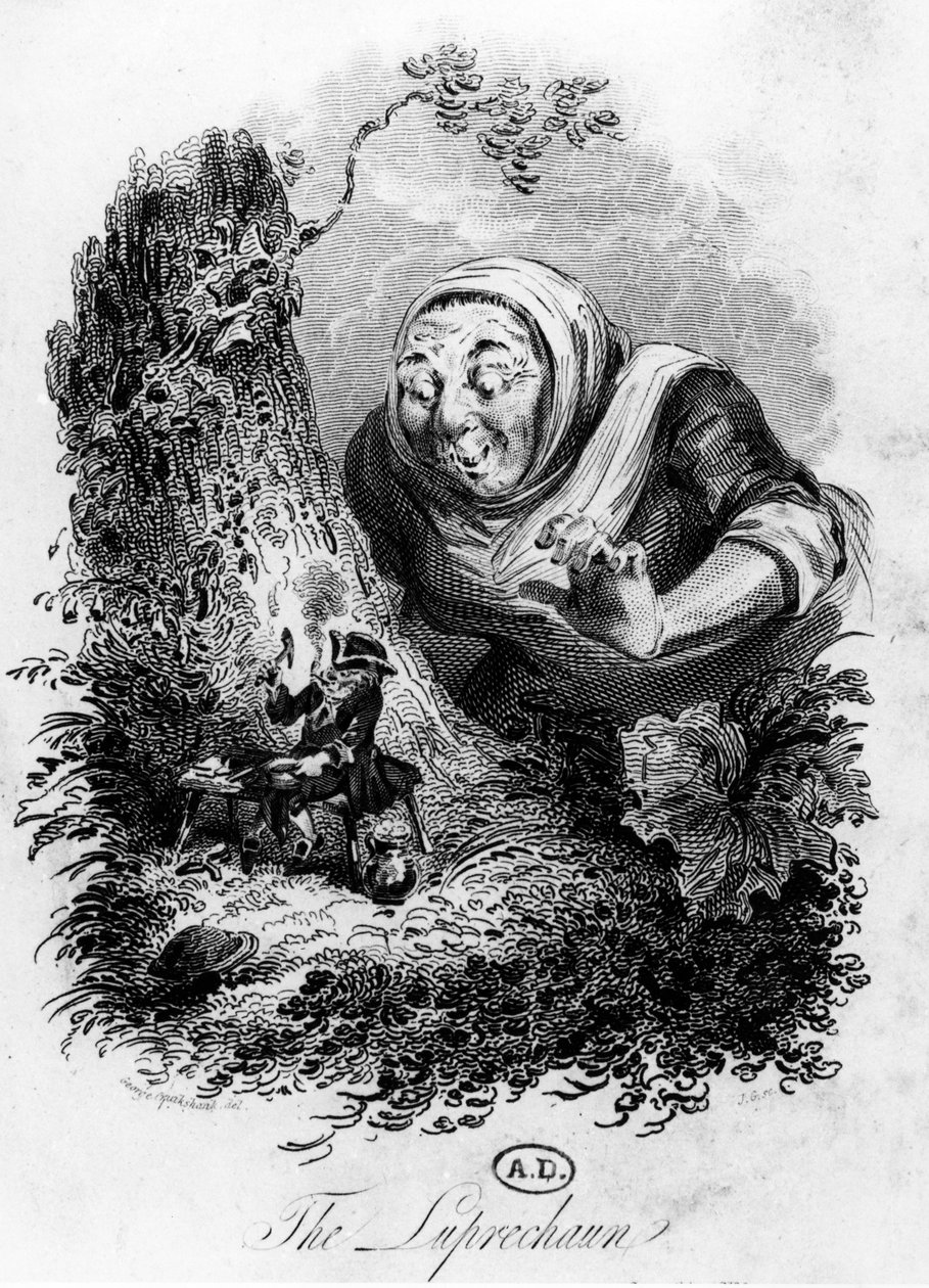 Il Leprechaun, c.1800-50 da George Cruikshank