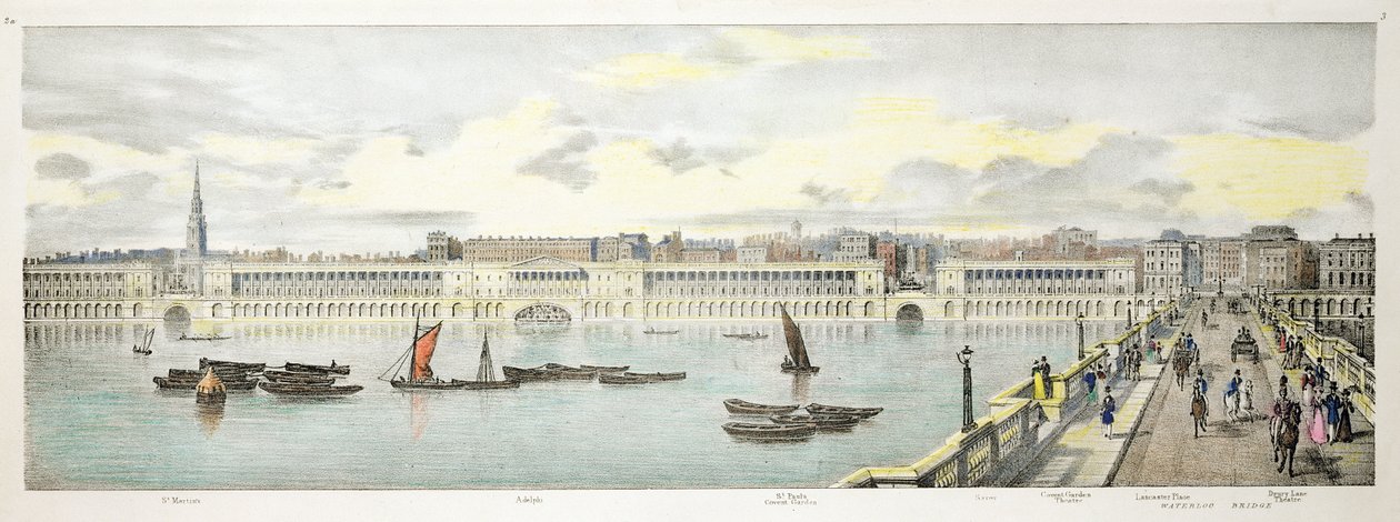Progetto del Ponte Gemello per il Nuovo Ponte di Londra, 1802 da George Dance