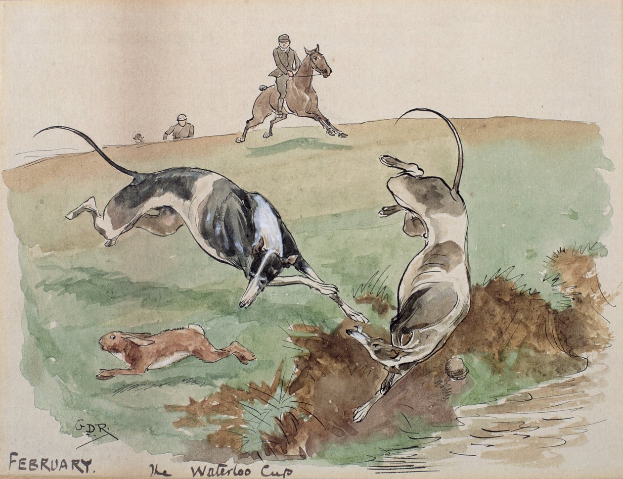 Il mese di febbraio: Caccia da George Derville Rowlandson