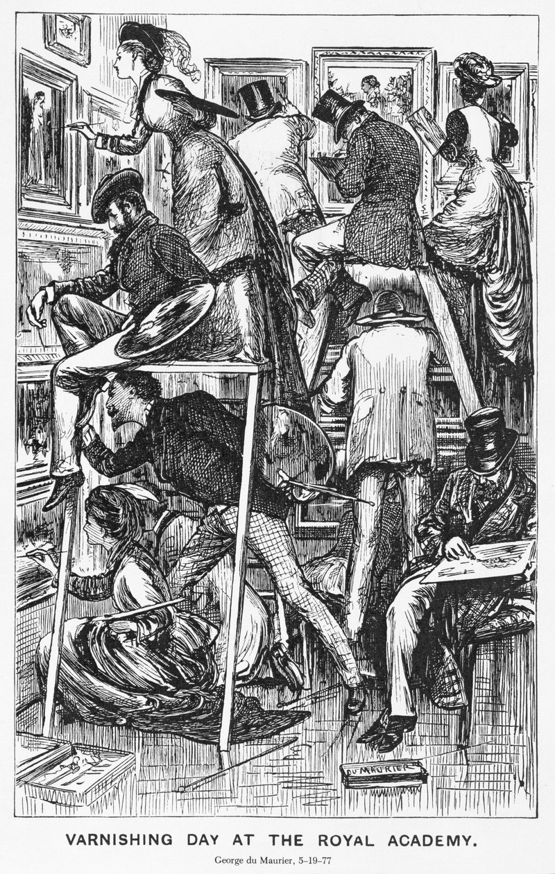 Giornata di verniciatura alla Royal Academy, illustrazione per 