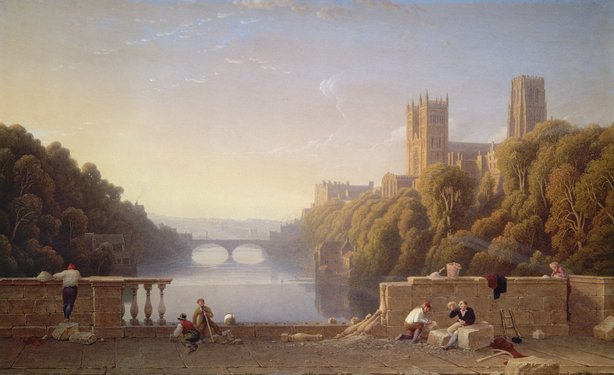 Cattedrale di Durham dal ponte di Prebend da George Fennel Robson