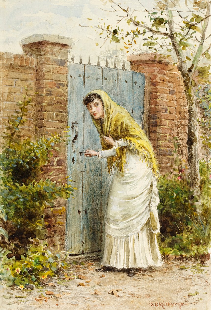 Ragazza a un cancello da George Goodwin Kilburne