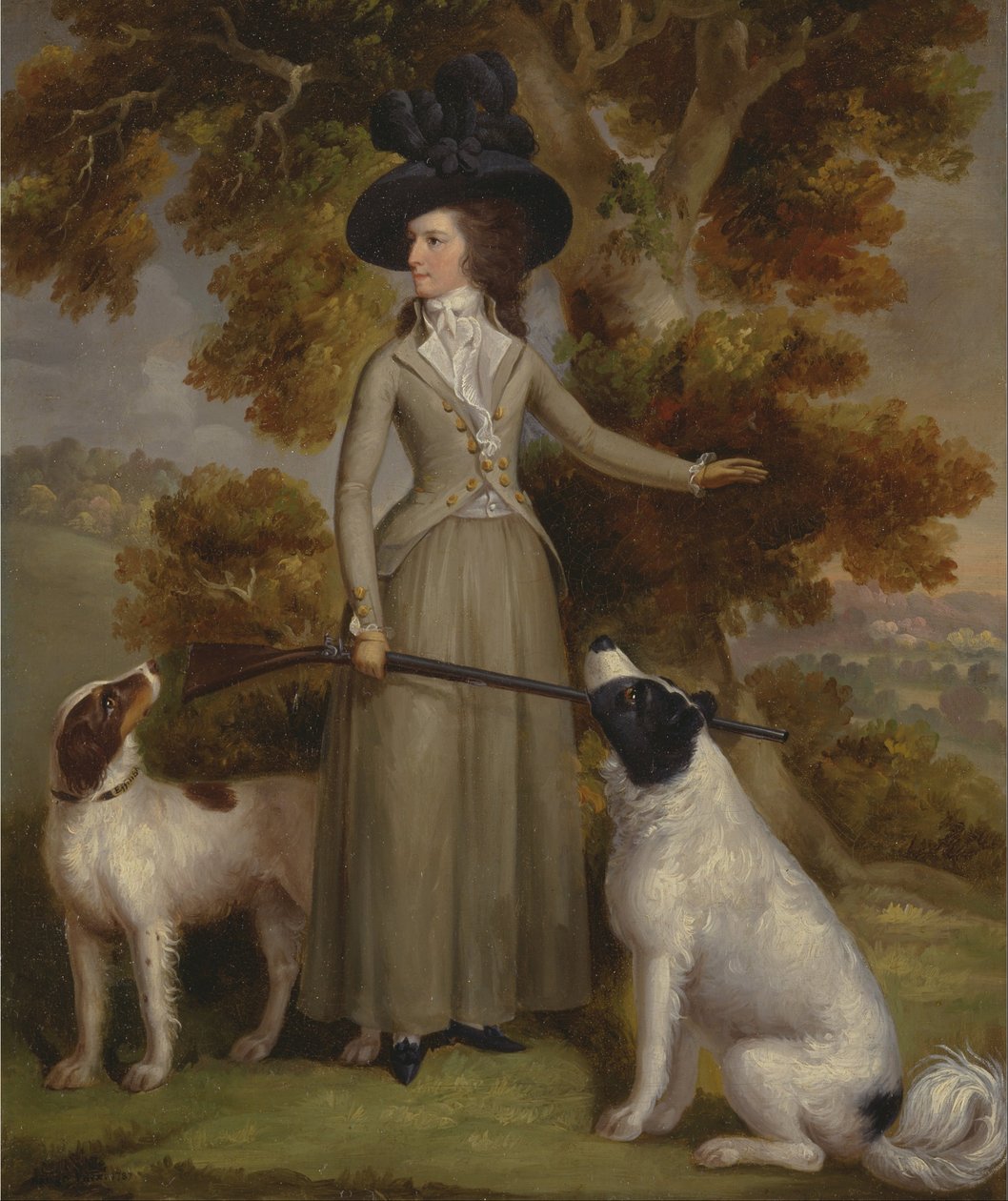 La contessa di Effingham con fucile e cani da caccia da George Haugh