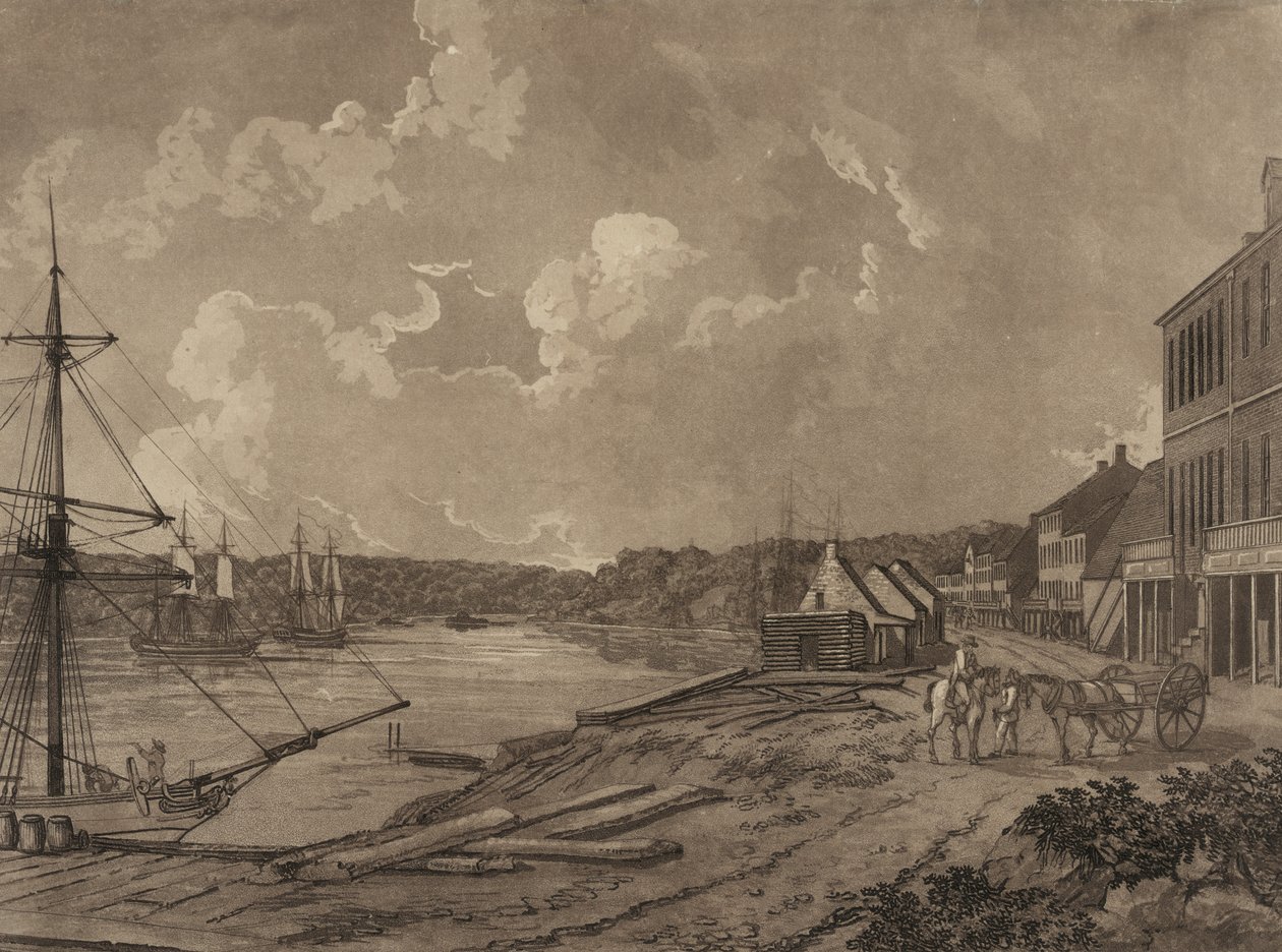 Veduta dei sobborghi della città di Washington (lungomare di Georgetown) da George Isham Parkyns
