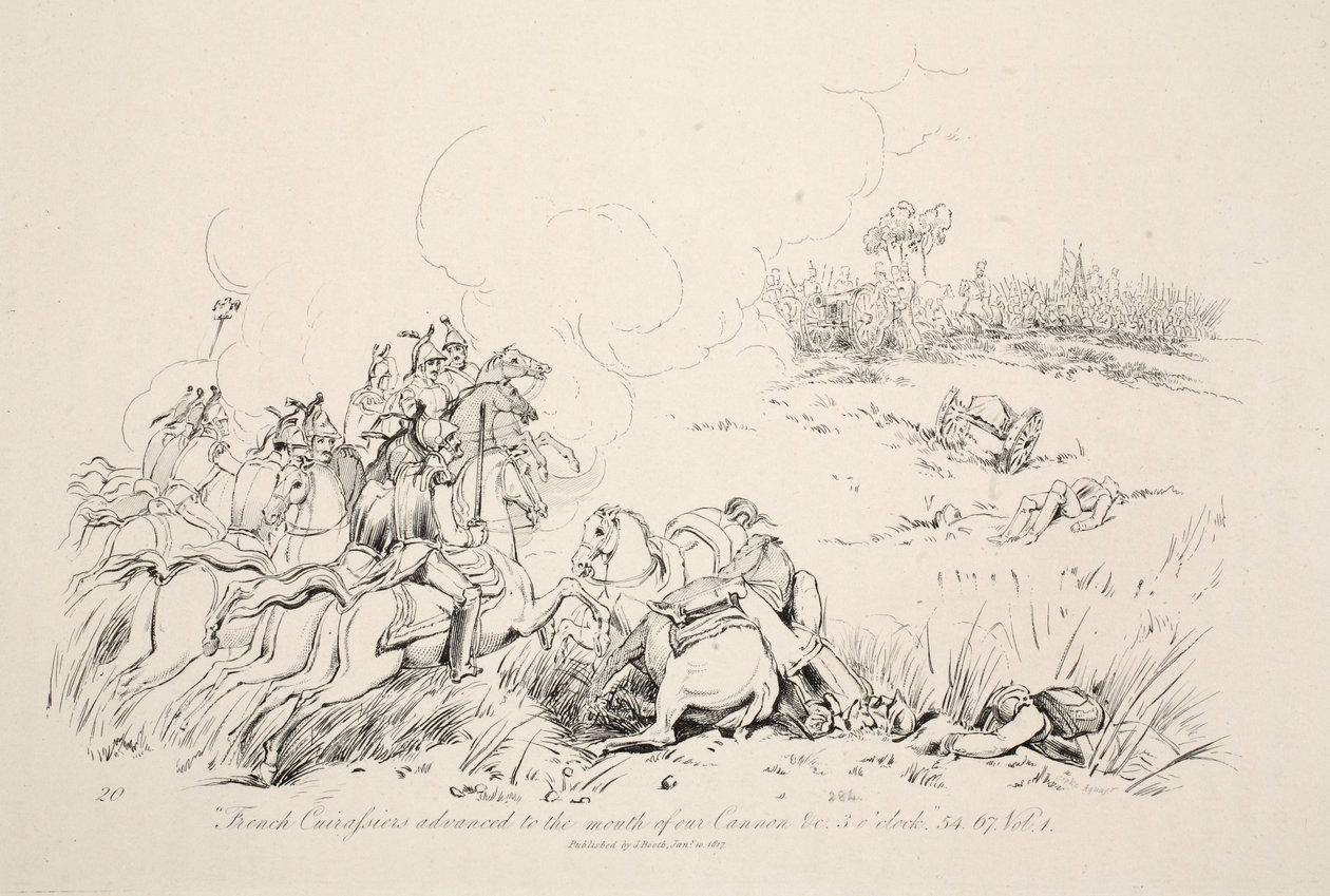 I carabinieri francesi avanzano alla bocca del nostro cannone, pub. J. Booth, 1816 da George Jones