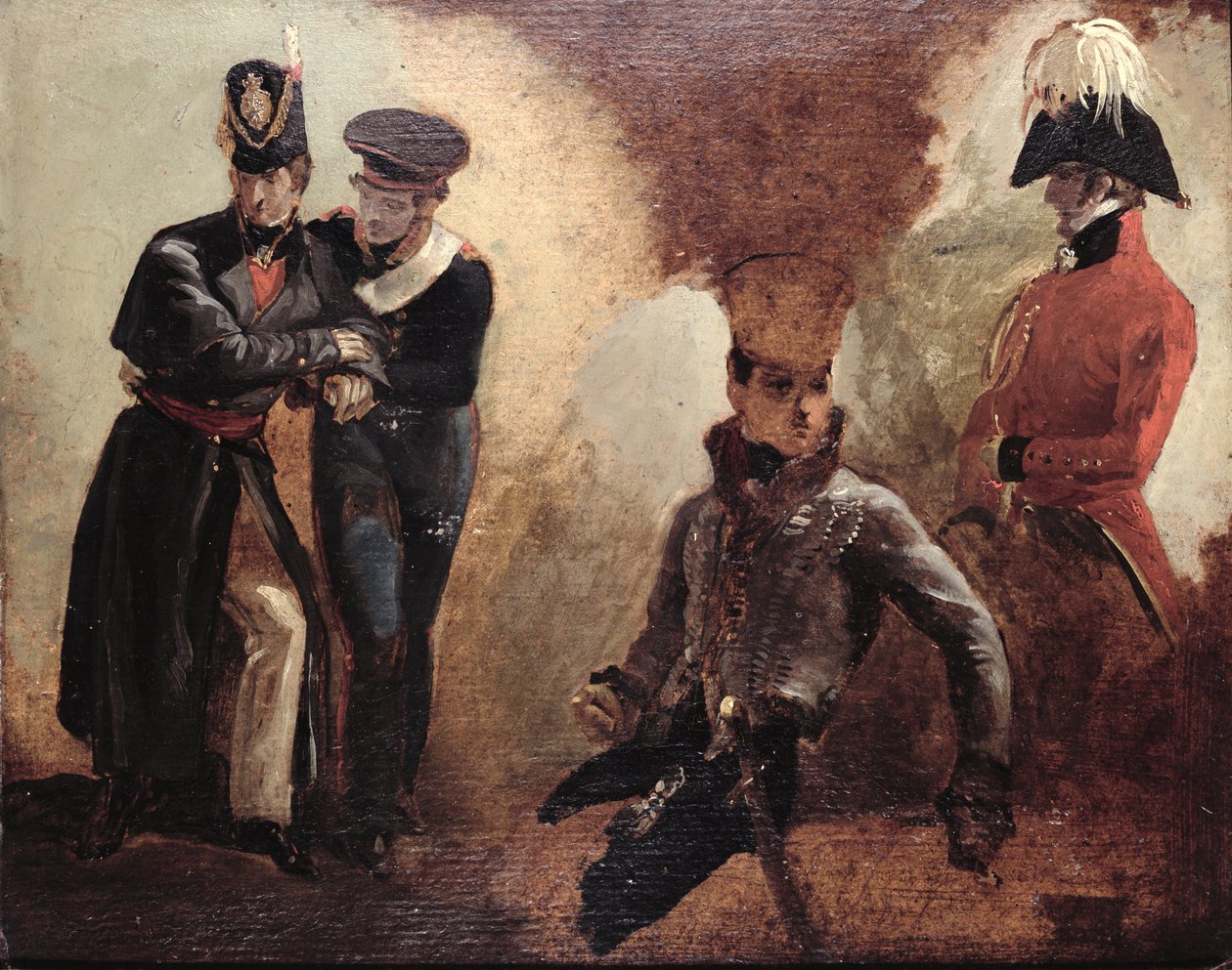 Studi di un ufficiale delle Guardie Coldstream e ritratti militari, 1815 da George Jones