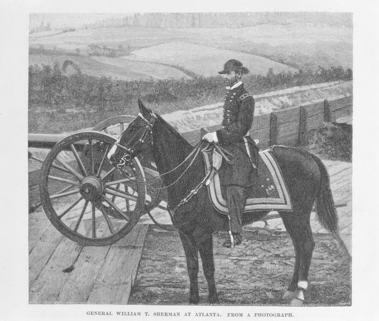 Generale William Tecumseh Sherman ad Atlanta, inciso da una fotografia, illustrazione da 