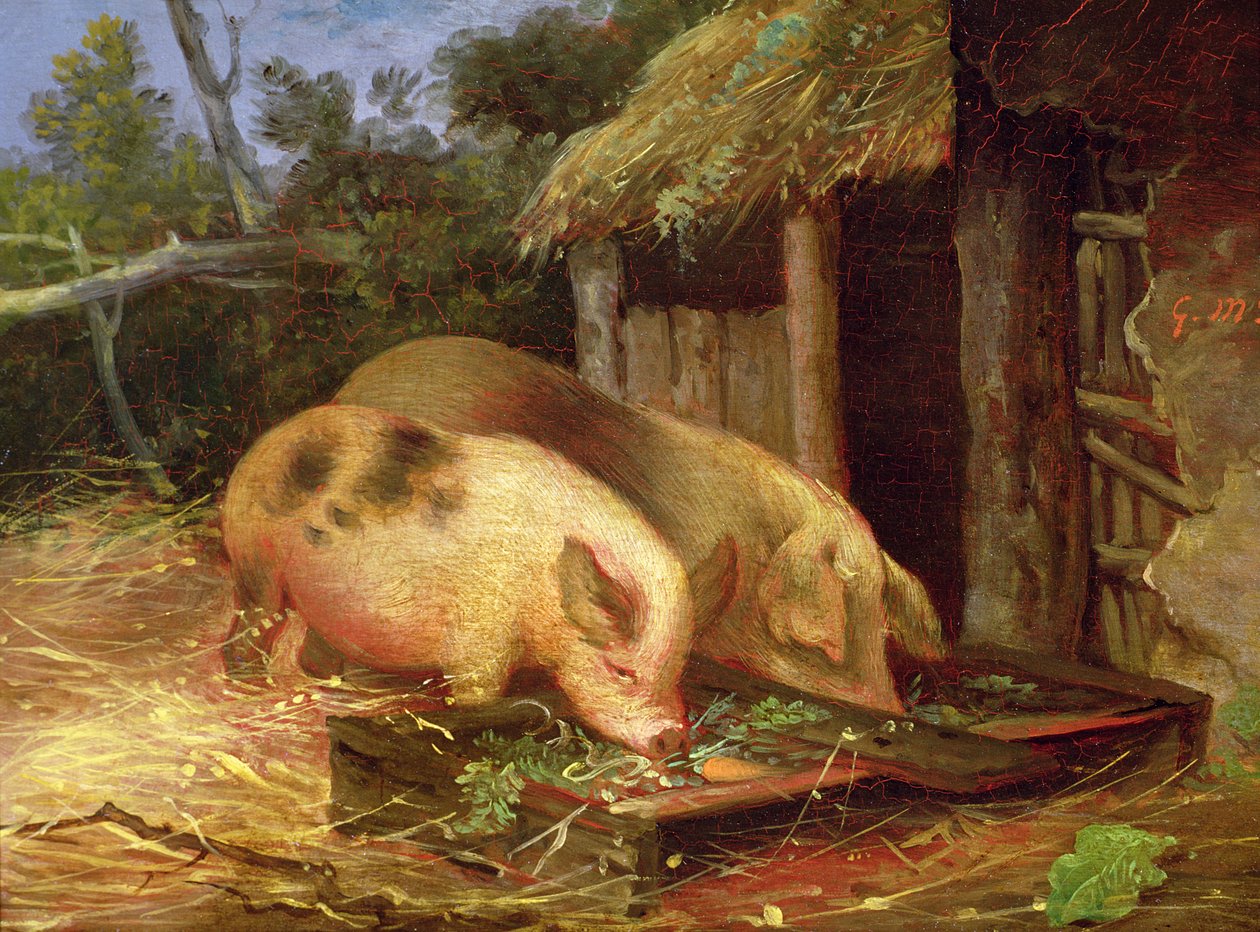 Maiali a un Abbeveratoio da George Morland