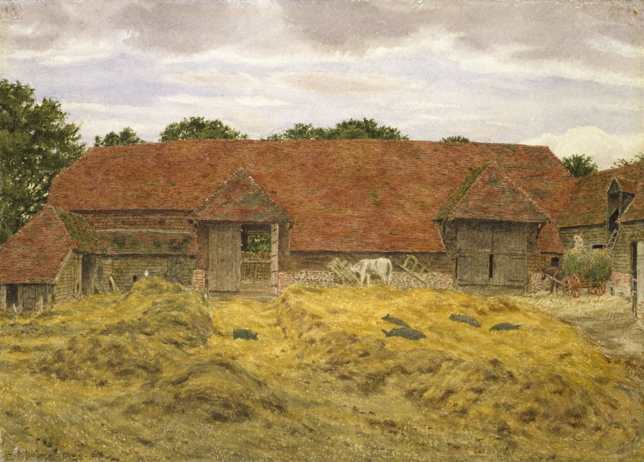 Fienile rosso a Whitchurch, 1868 da George Price Boyce