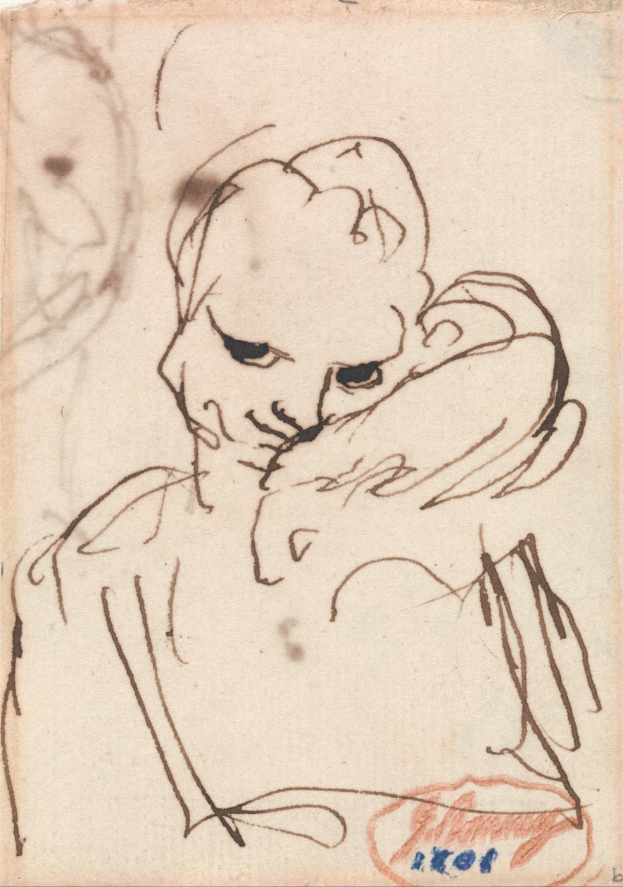 Una ragazza con un coniglio o un cane domestico sulla spalla da George Romney