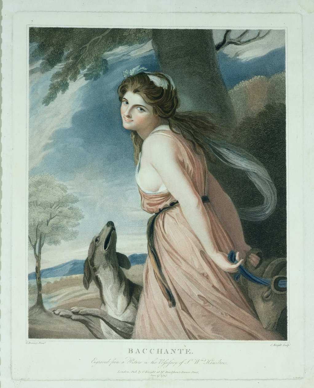 Baccante, inciso e pub. da Charles Knight (1743-c.1826), 1797 da George Romney