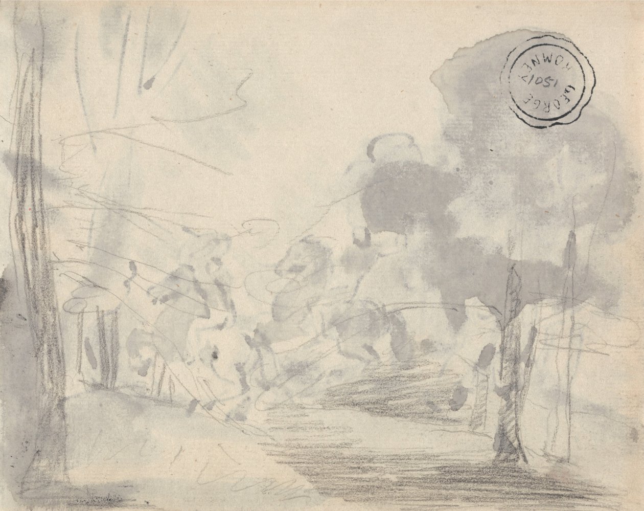 Radura di alberi da George Romney