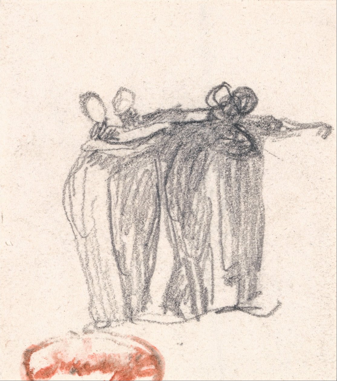 Gruppo di quattro donne che si abbracciano da George Romney