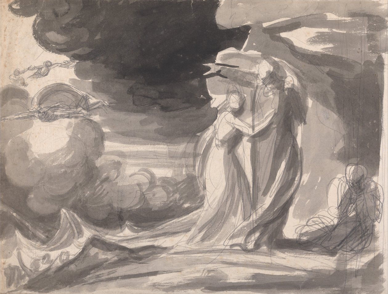 Miranda, Prospero e Calibano - La tempesta da George Romney