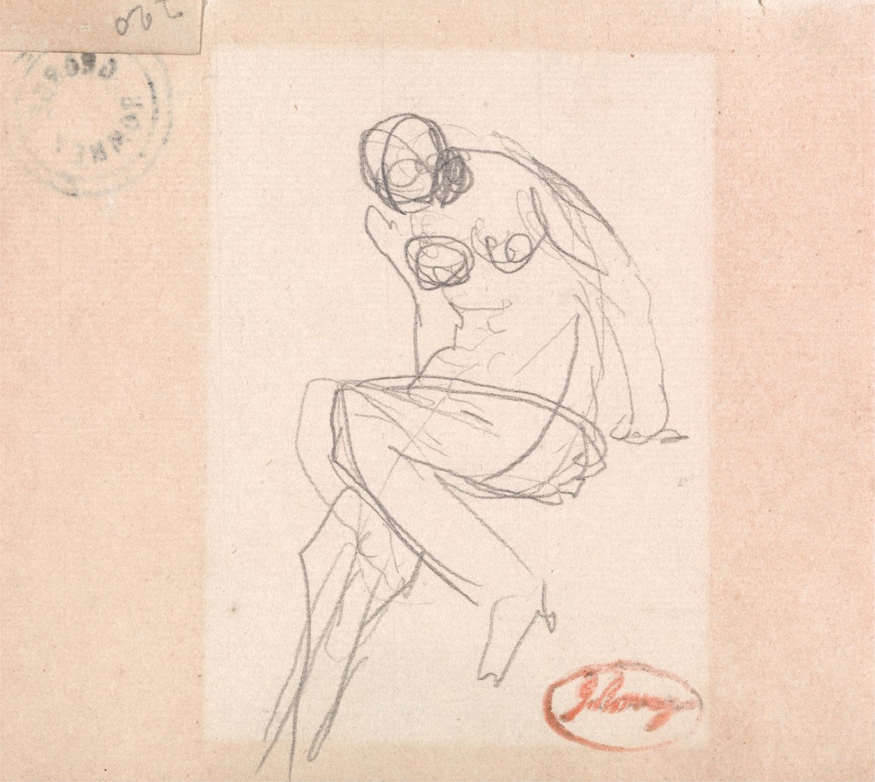 Nudo femminile seduto, probabilmente per da George Romney