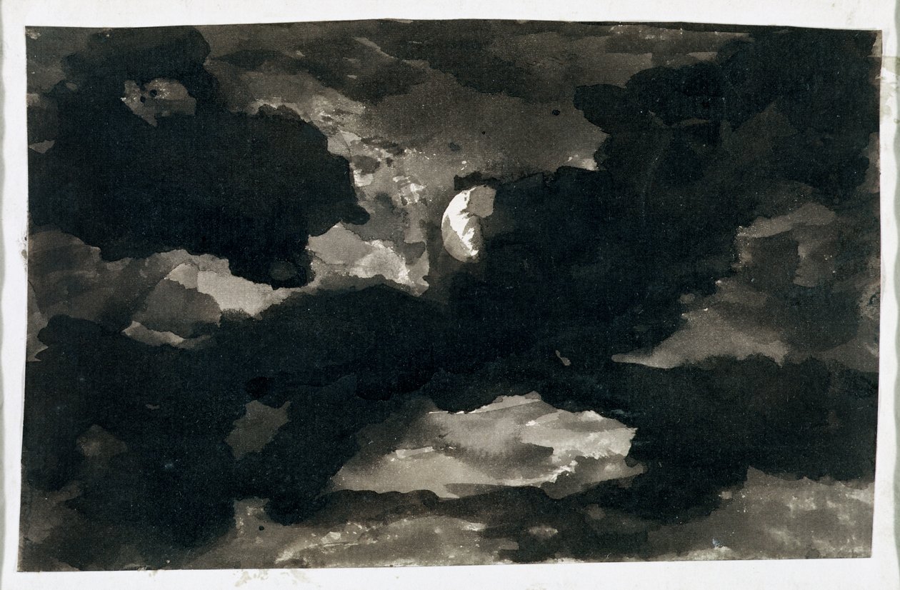 Studio di un cielo nuvoloso illuminato dalla luna da George Romney