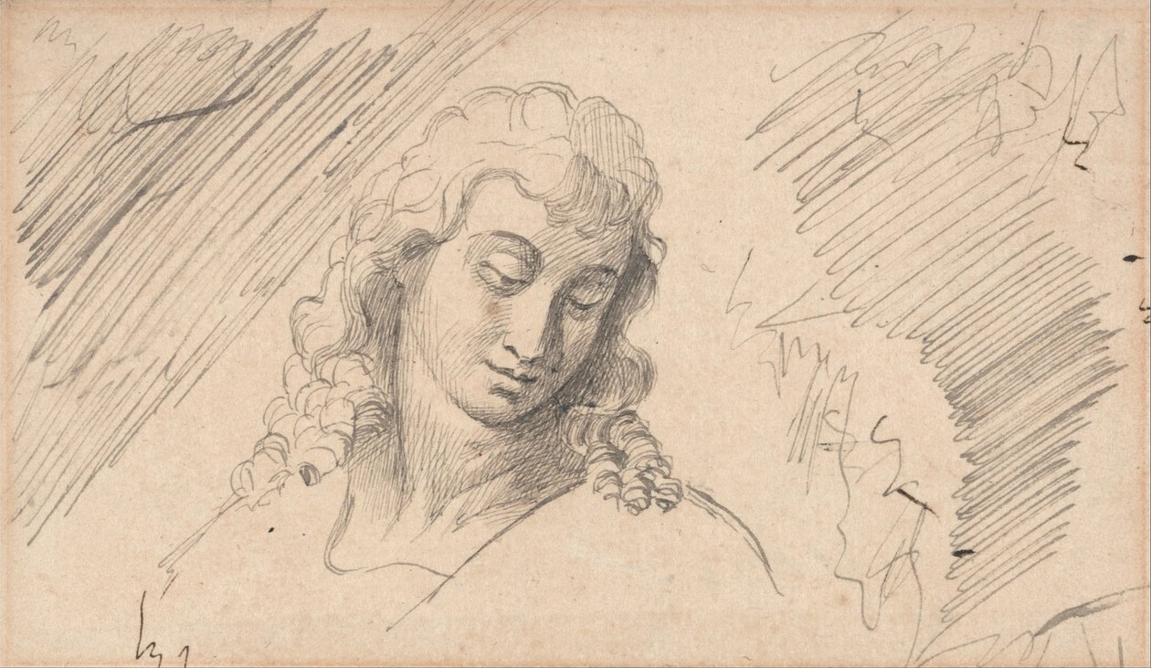 Studio della testa di un giovane uomo da George Romney