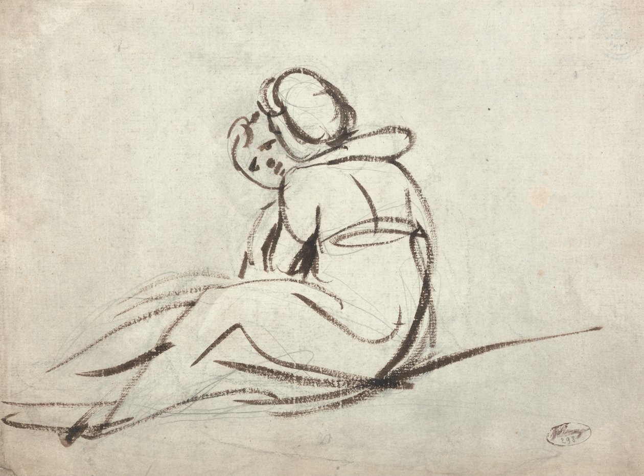Due bambini che si abbracciano da George Romney