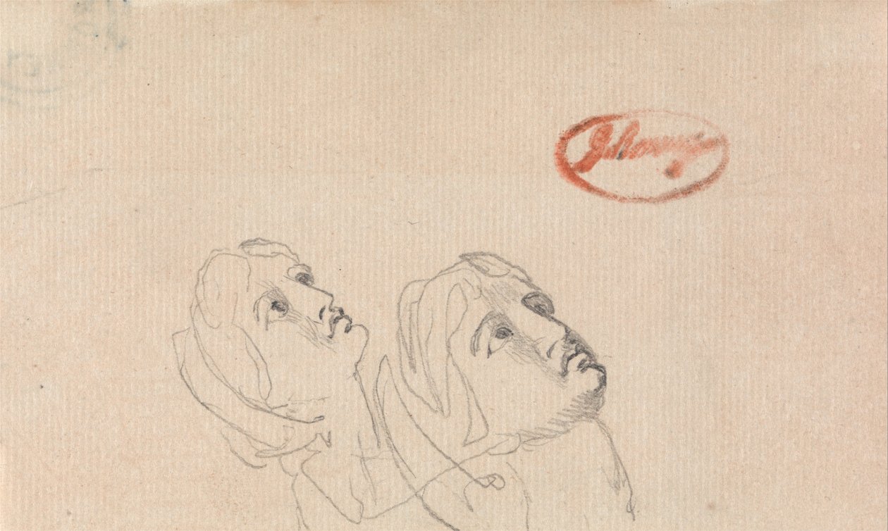Due teste che guardano in alto da George Romney
