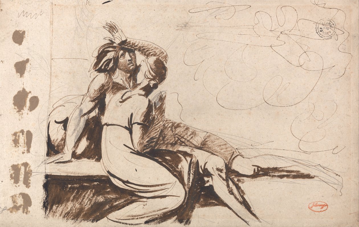 Due amanti (Uomo che si sveglia da un sogno) da George Romney