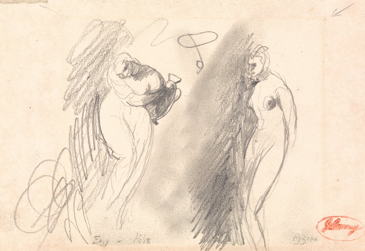 Due Schizzi di una Donna Nuda da George Romney