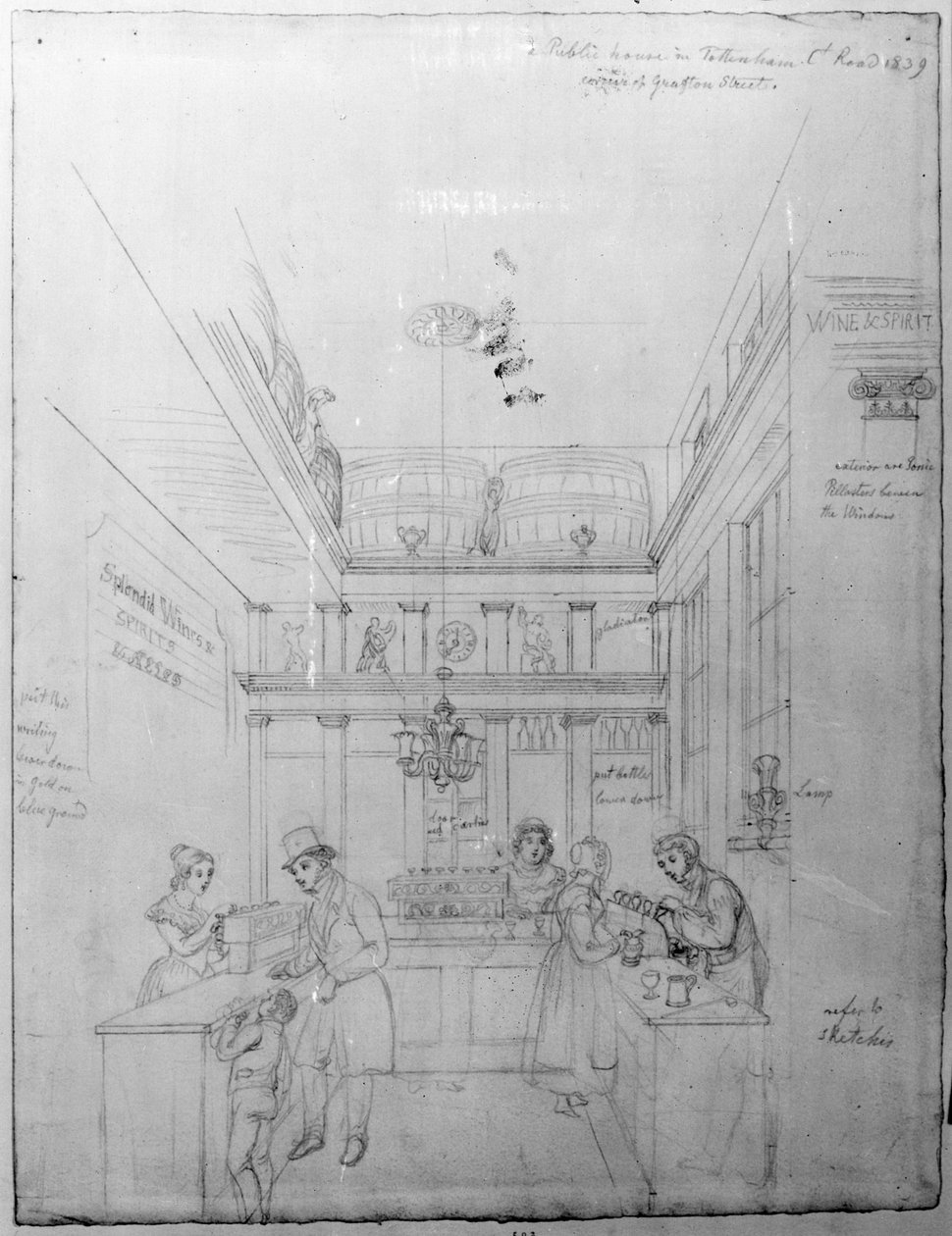 Un negozio di liquori a Londra, 1839 da George Snr Scharf