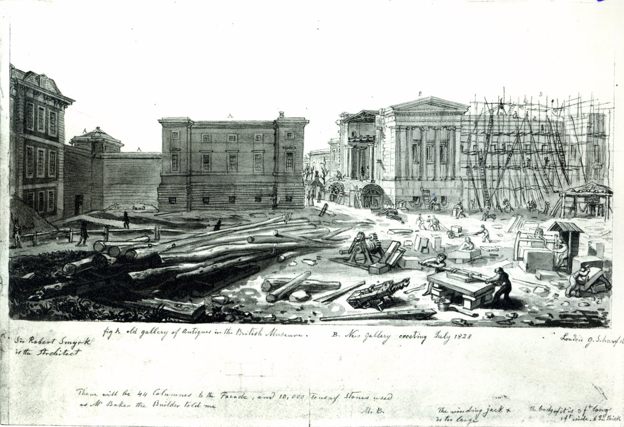 Costruzione della Nuova Galleria del British Museum da George Snr Scharf