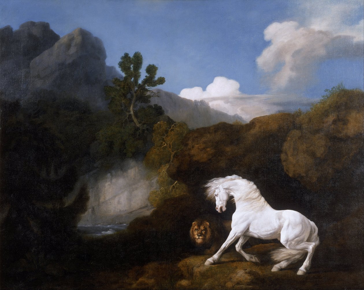 Cavallo spaventato da un leone da George Stubbs
