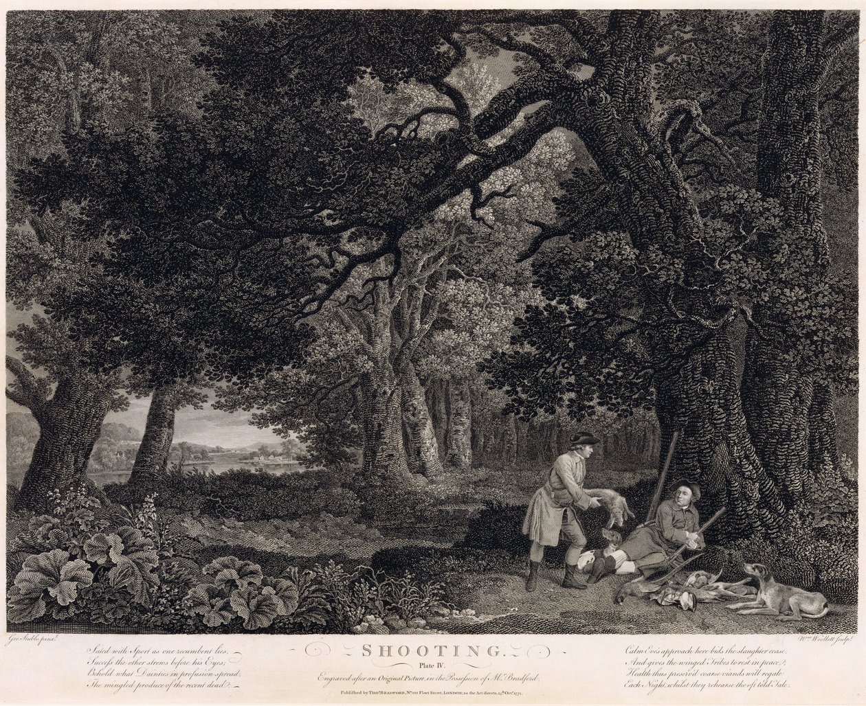 Caccia, tavola 4, incisa da William Woollett (1735-85) 1771 (incisione con acquaforte) da George Stubbs