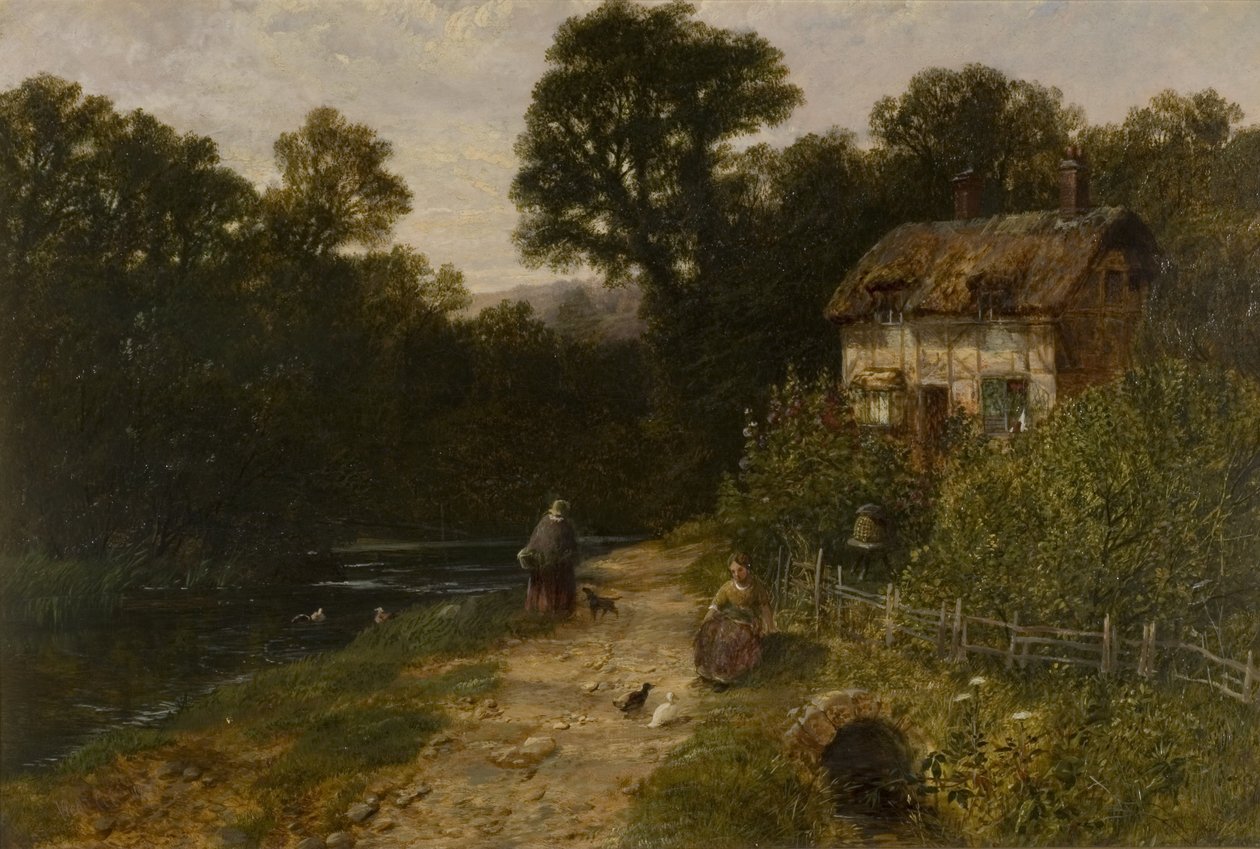 Paesaggio con cottage e figure da George Vicat Cole