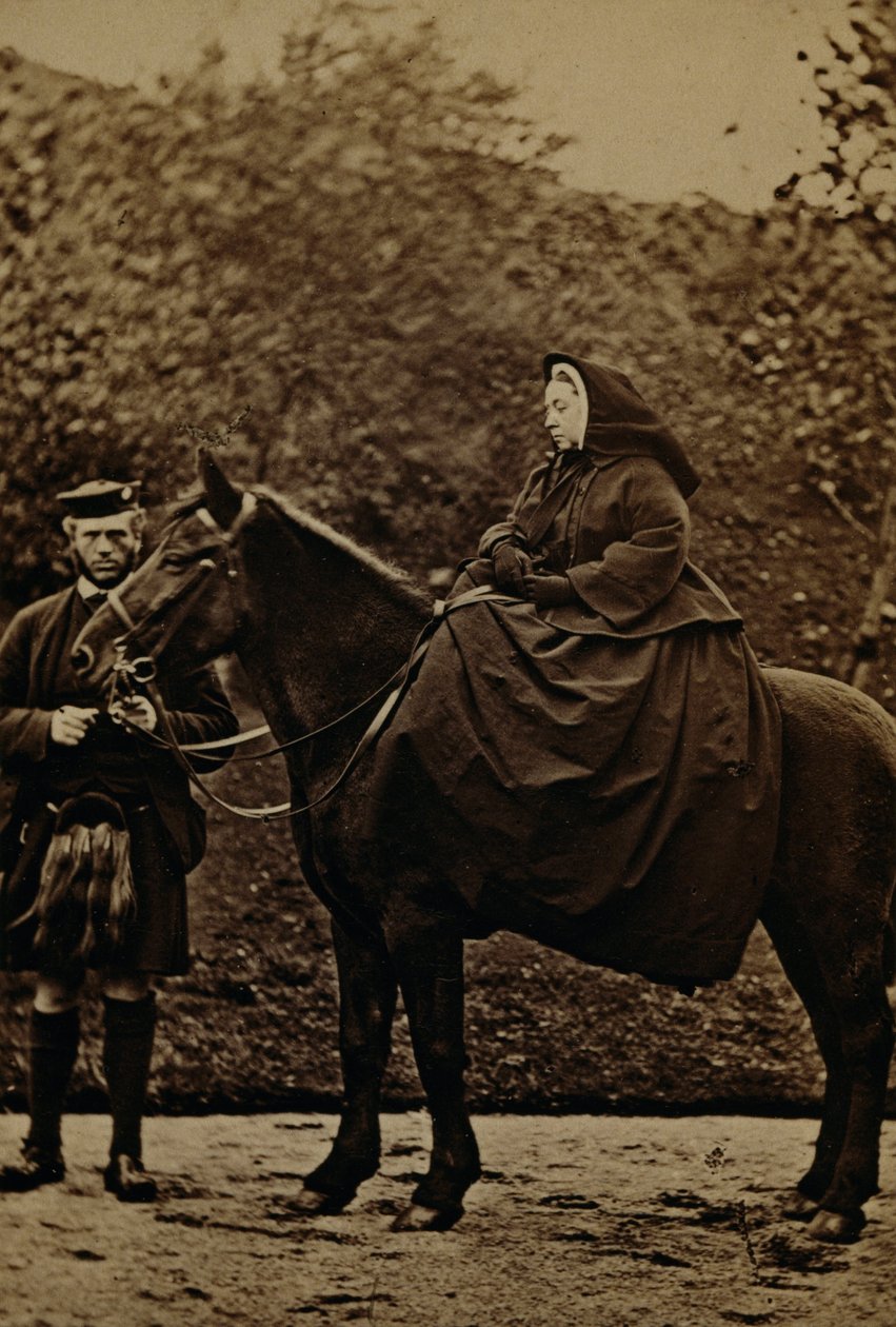 La regina Vittoria su Fyvie con John Brown a Balmoral da George Washington Wilson