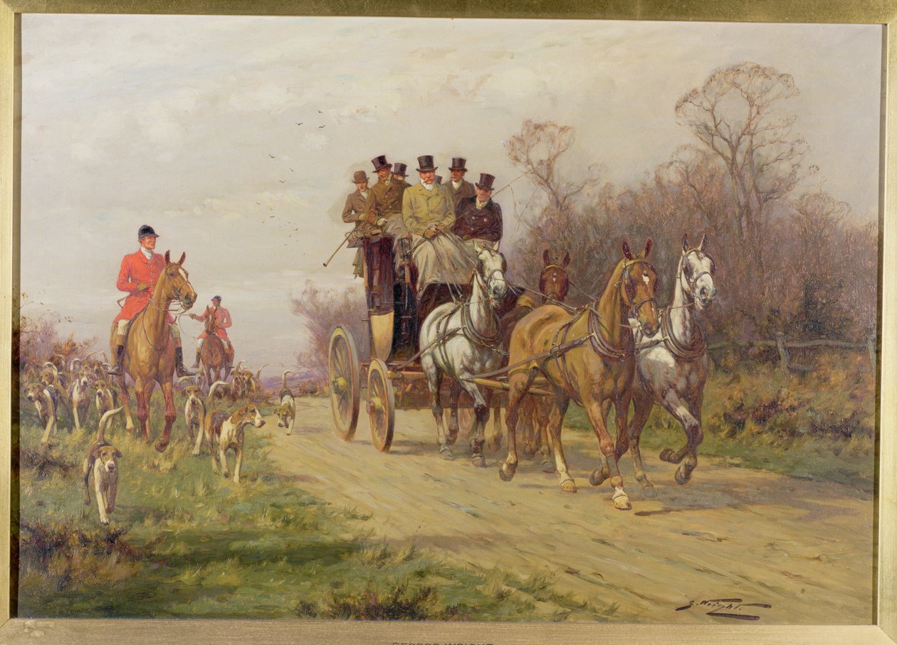 Una carrozza e quattro cavalli da George Wright