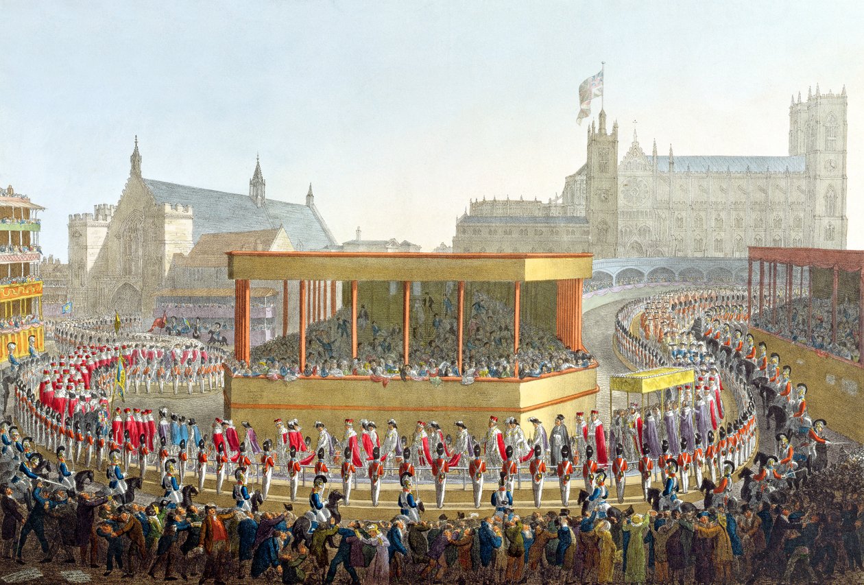 Processione di incoronazione di Giorgio IV, 1821 da George the Elder Scharf