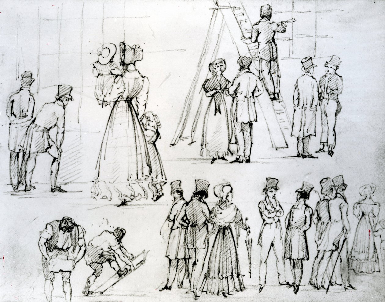 Scena di strada con un lavavetri da George the Elder Scharf