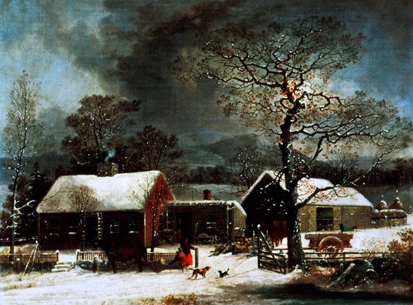 Scena invernale a New Haven, c.1858 da George (after) Durrie