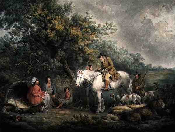 Mattina, o Lo sportivo benevolo, inciso e pub. da Joseph Grozer (c.1755-99) da George (after) Morland