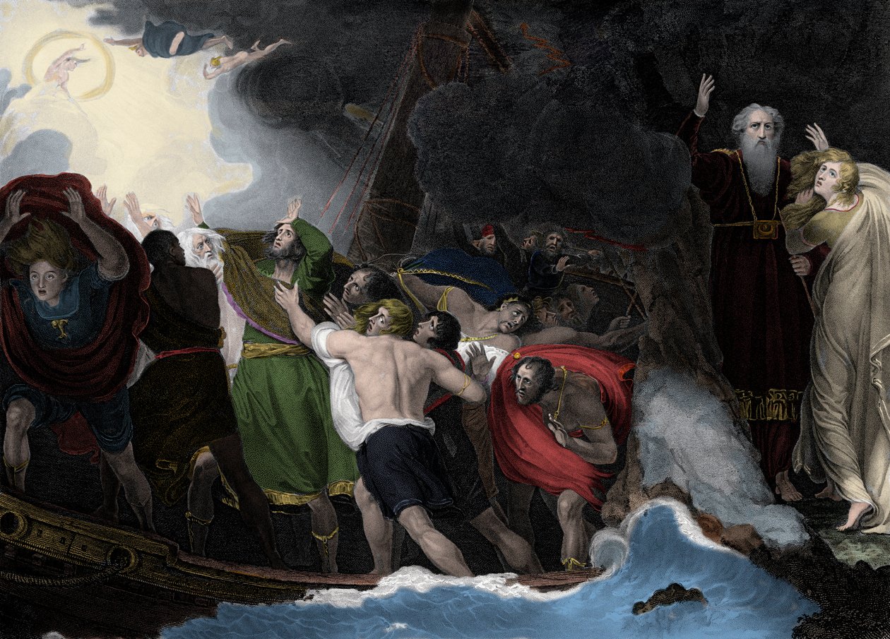 Prospero e Miranda, a destra, sull