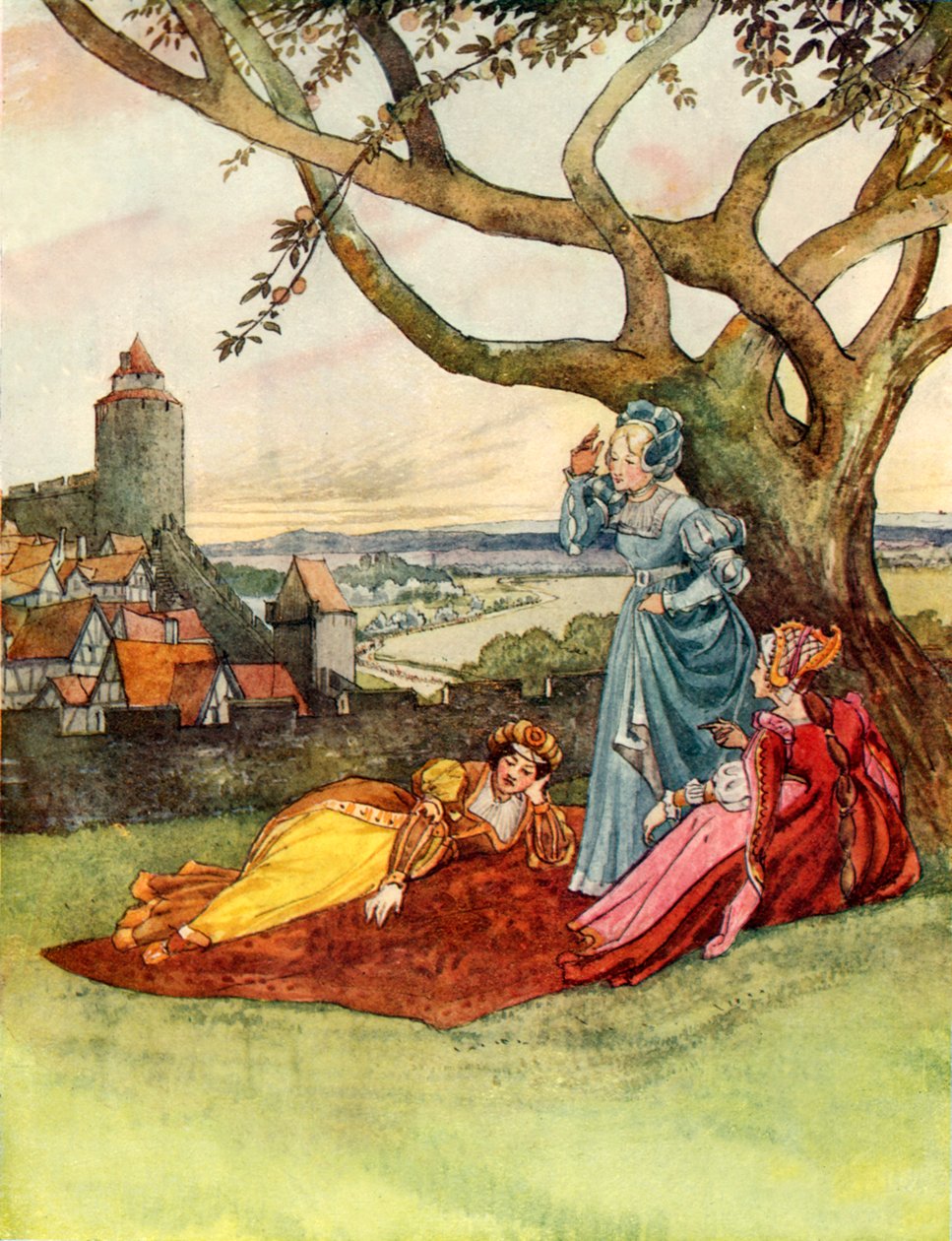 Le tre principesse (litografia a colori) da George 9th Earl of Carlisle Howard