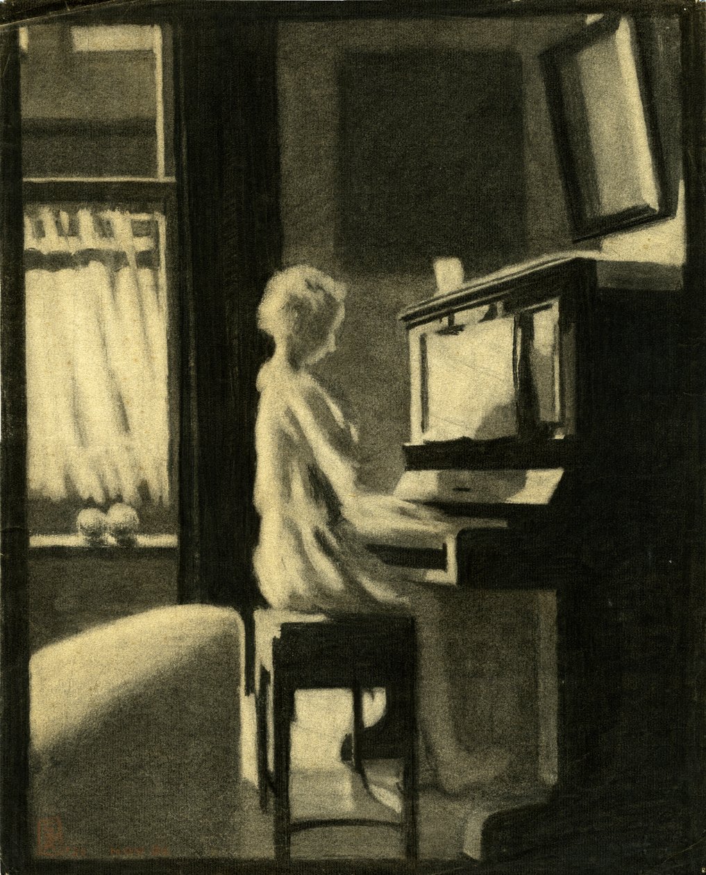 Dorothy che Suona il Pianoforte, 30 novembre 1931 da George Adamson