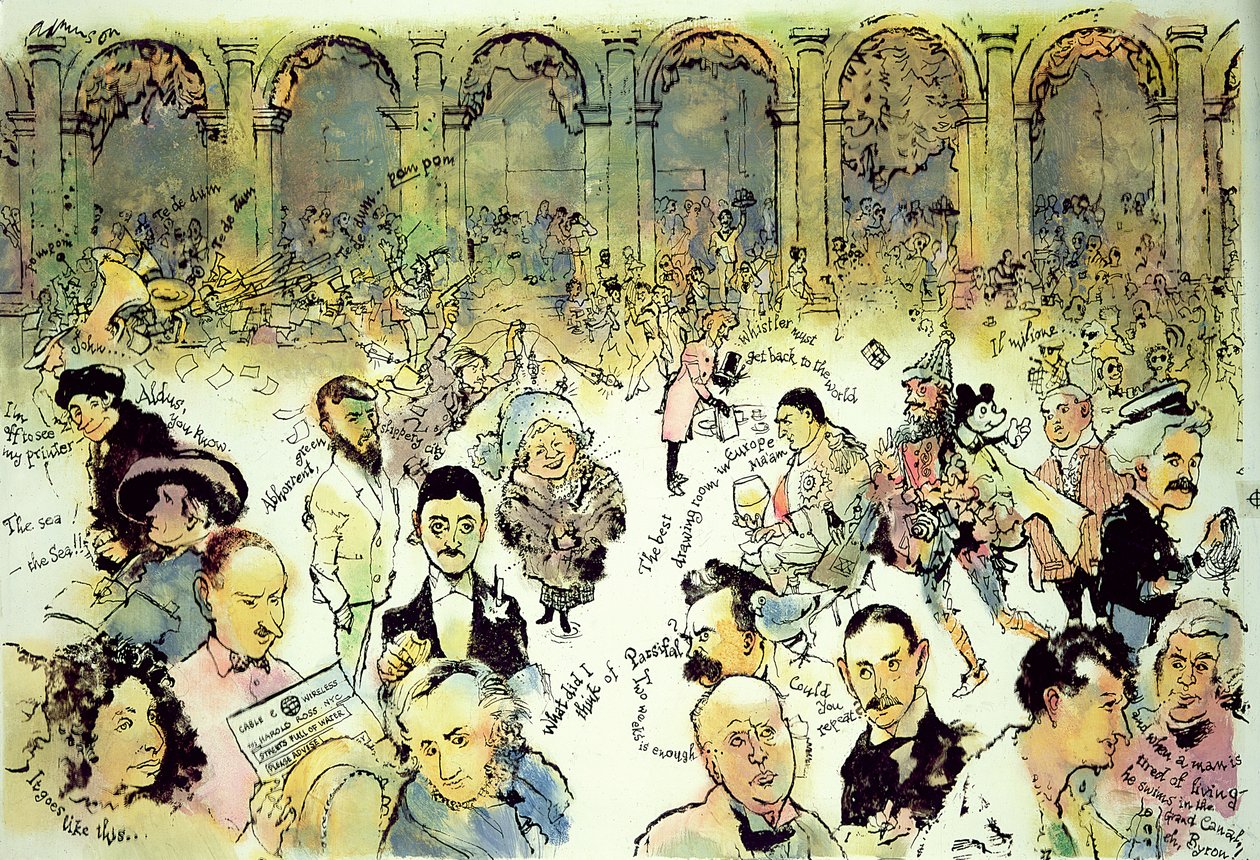 Volti famosi fuori da Florian in Piazza San Marco, Venezia, c.1990 da George Adamson