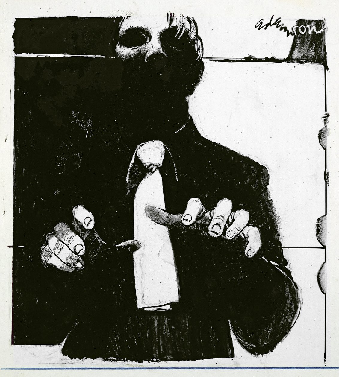 Illustrazione per Nursing a Blind Patient, un articolo in Nursing Times, pubblicato il 30 ottobre 1975 da George Adamson