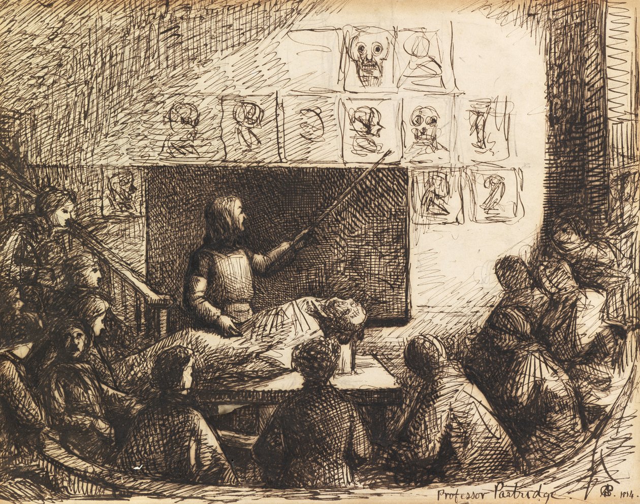 Una lezione di anatomia presso la Royal Academy Schools con il professor Partridge da George Adolphus Storey