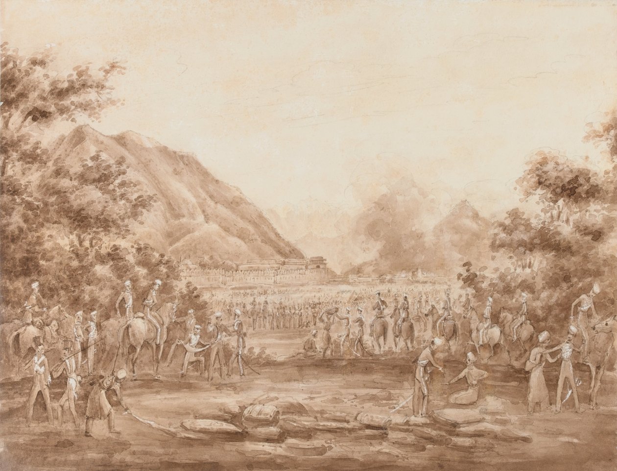 Il grande bazar in fiamme, Kabul da George Alfred Croly
