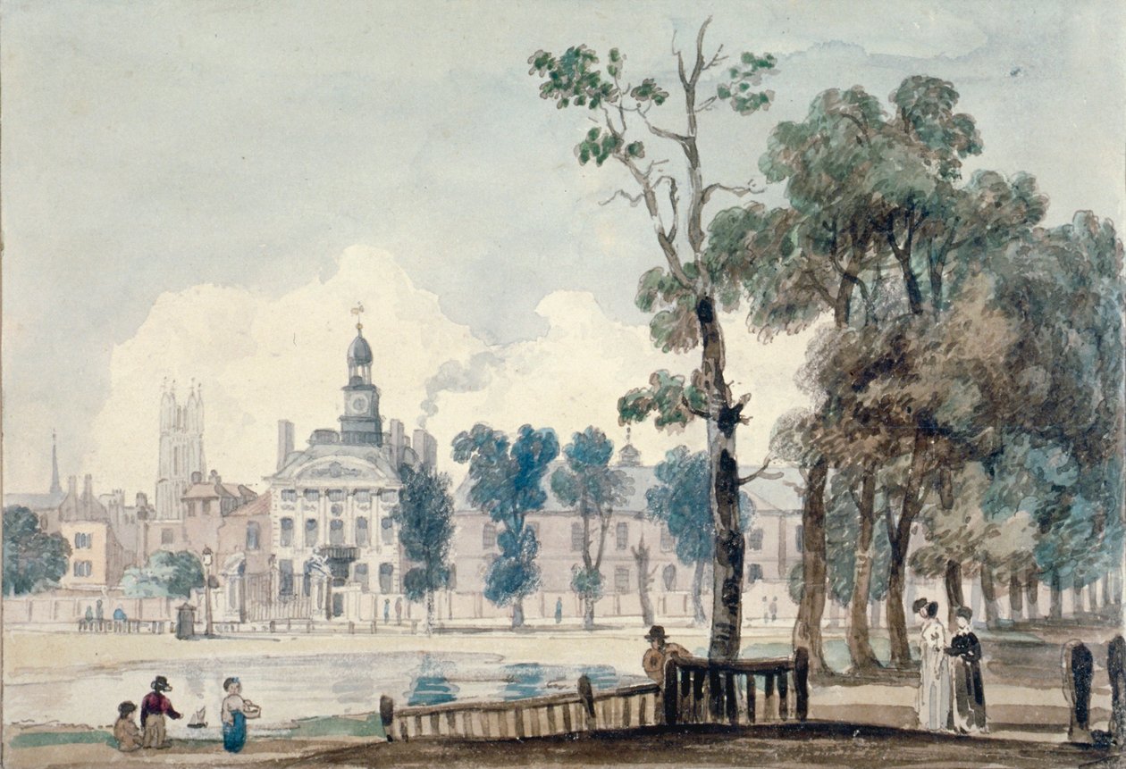 Vista esterna del vecchio ospedale di Betlemme, Moorfields, Città di Londra, 1811 da George Arnald