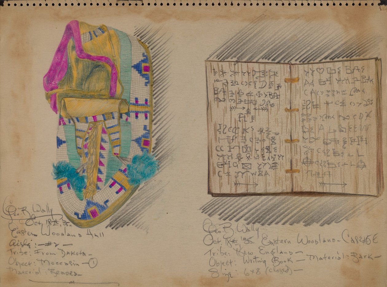 Mocassino e libro di scrittura da George B. Wally