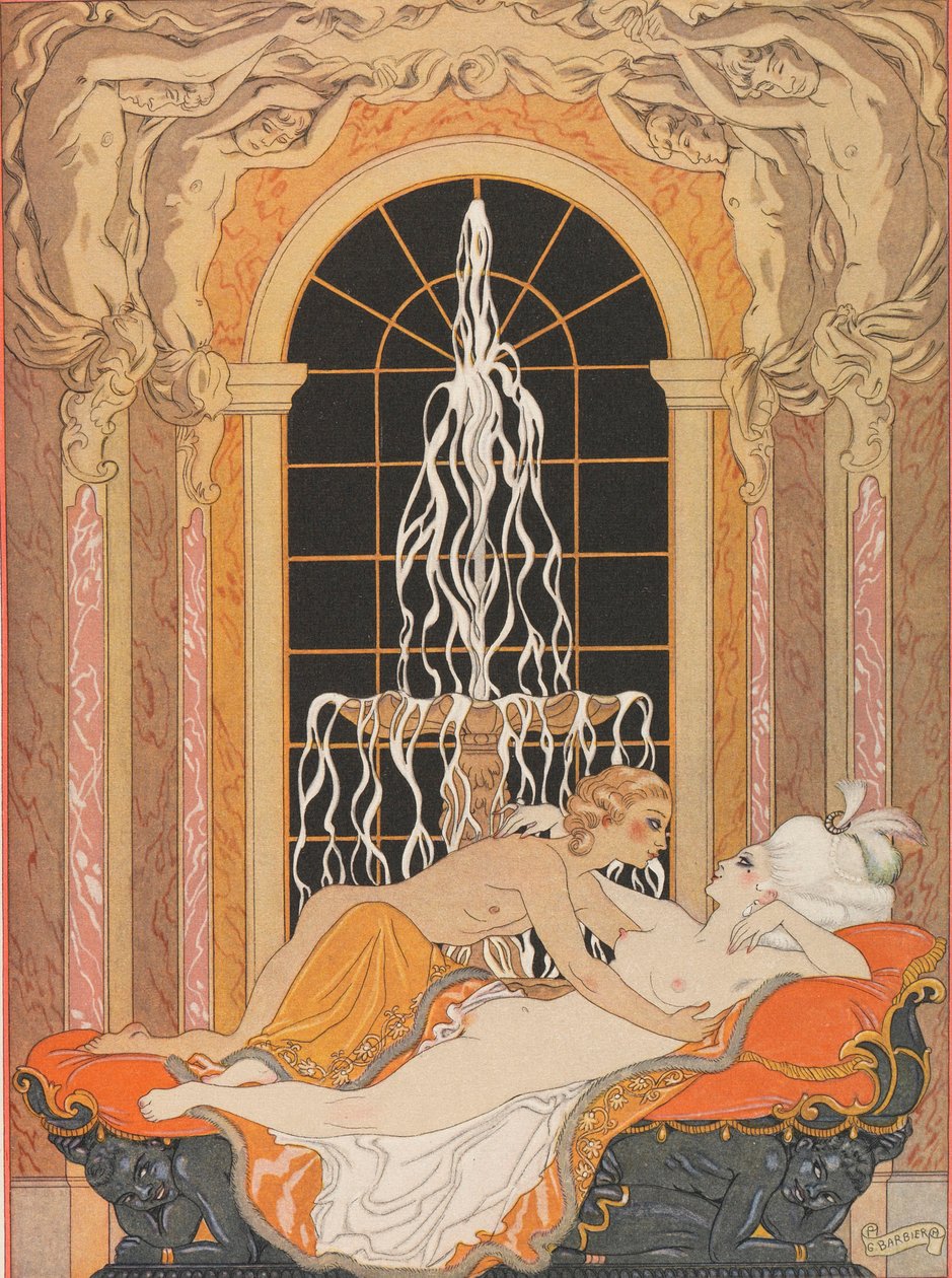 Illustrazione per il romanzo epistolare Le relazioni pericolose, 1934 da George Barbier