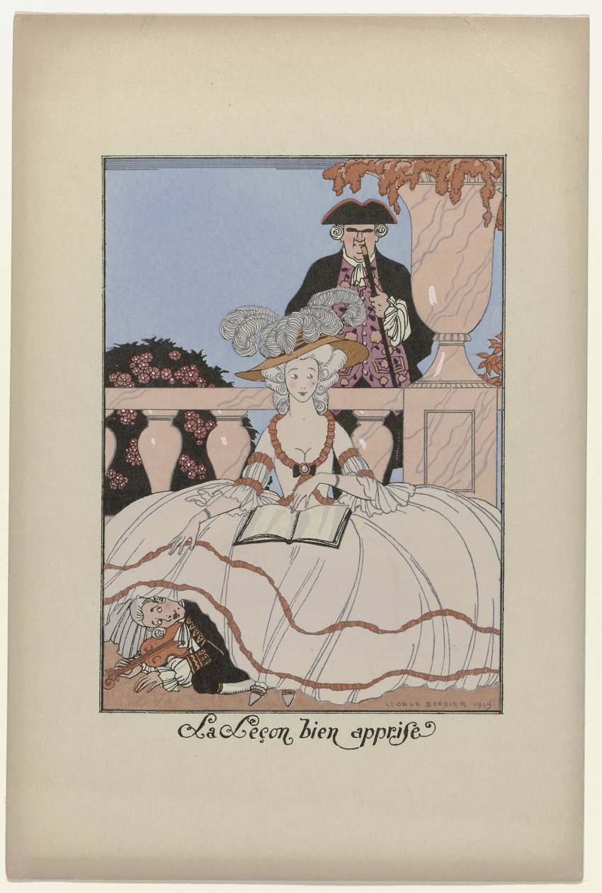 La Ghirlanda dei mesi, 1919: La Lezione ben appresa da George Barbier