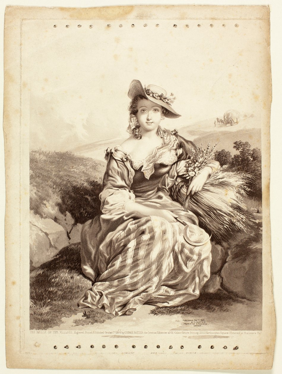 La bella del villaggio da George Baxter